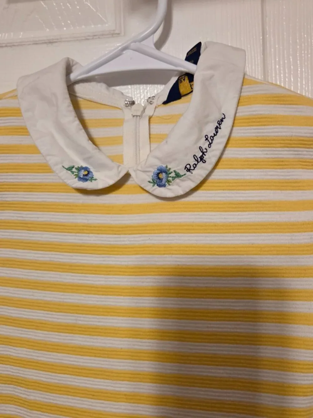Ralph Lauren Yellow Striped Polo Knit Dress — Girls Size Large